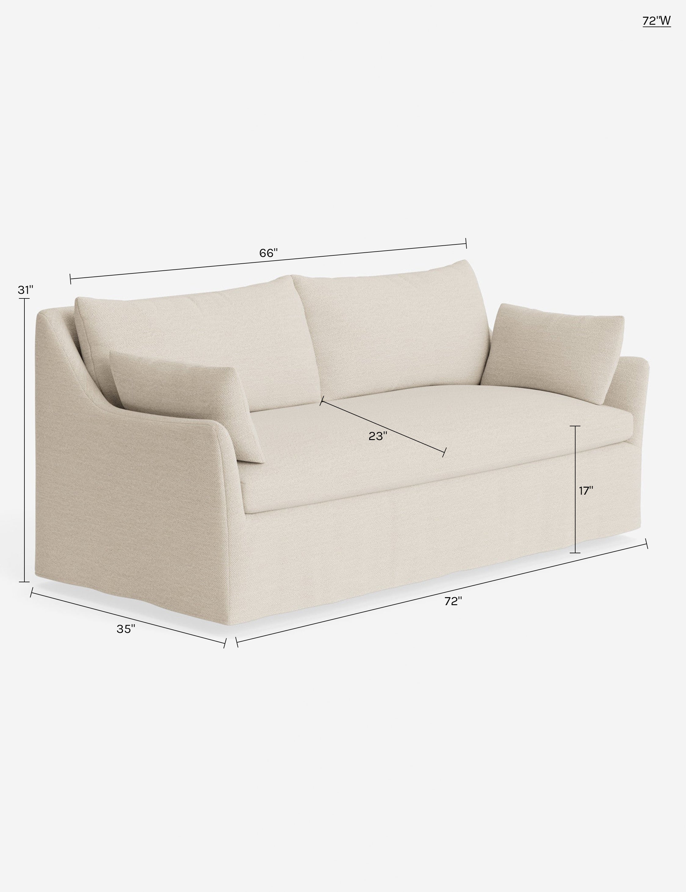 Pavona Slipcover Sofa | Casual Elegant Design, Slope-Arm Style
