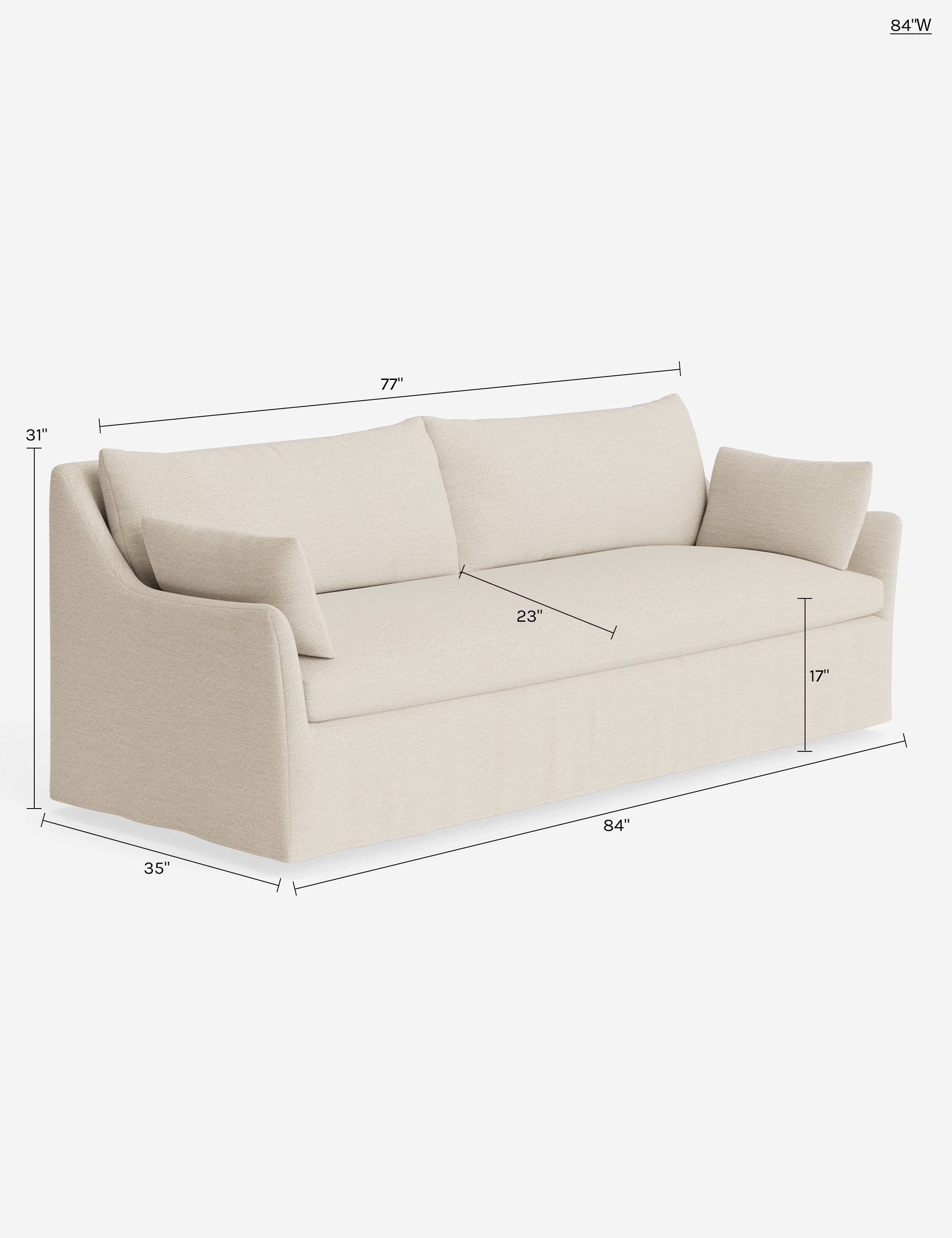 Pavona Slipcover Sofa | Casual Elegant Design, Slope-Arm Style