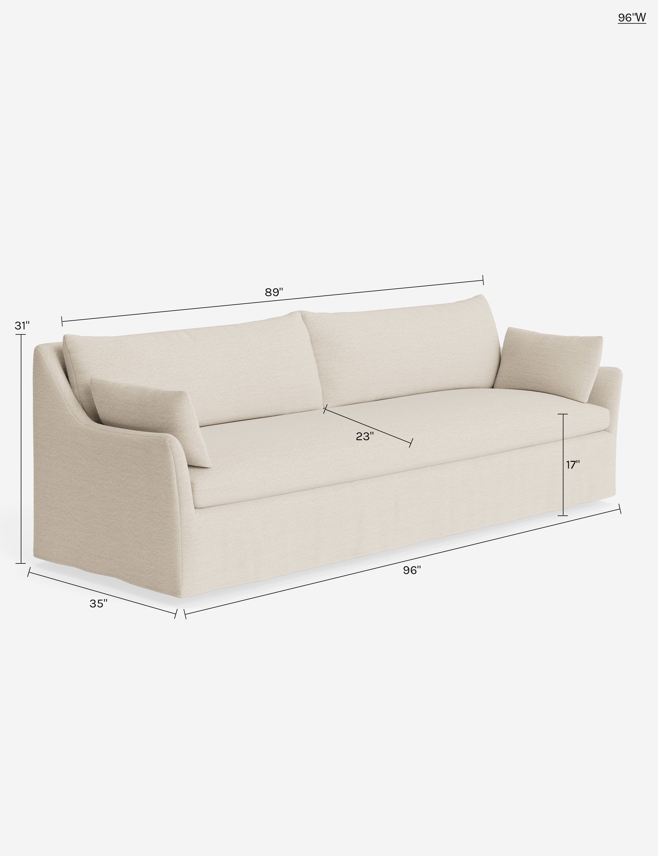 Pavona Slipcover Sofa | Casual Elegant Design, Slope-Arm Style
