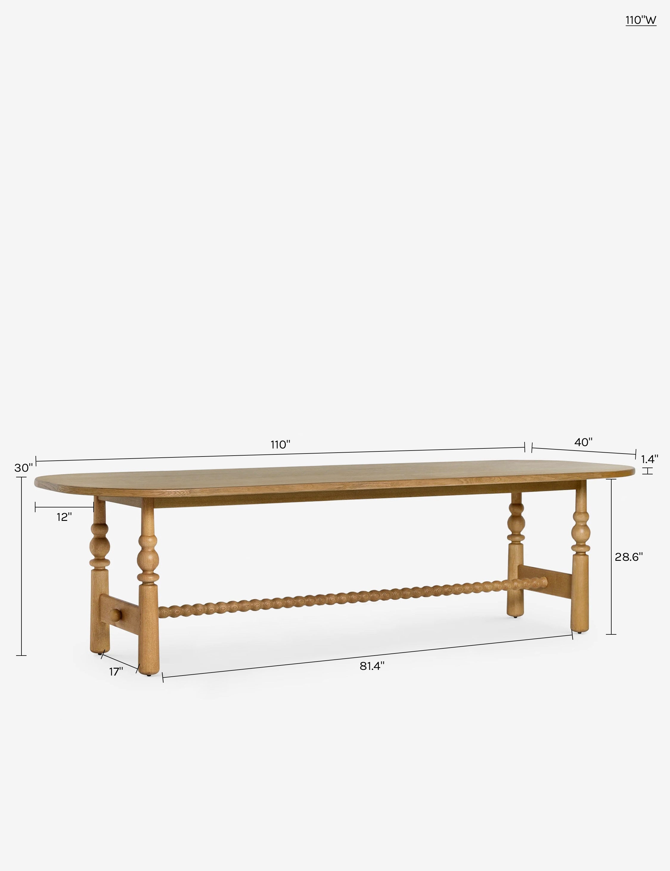 Bela Oval Dining Table | Modern Wood Design, Turned Legs