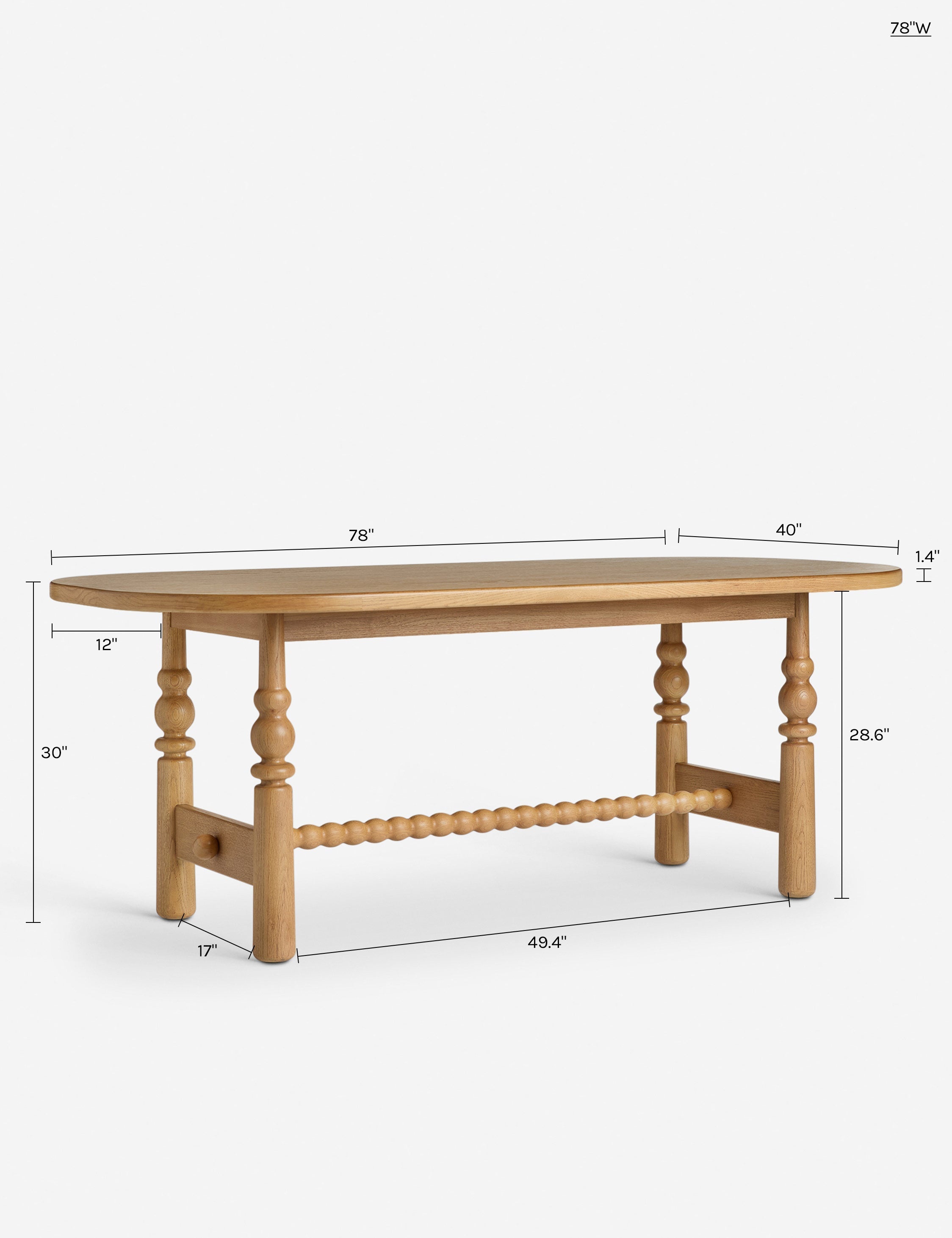 Bela Oval Dining Table | Modern Wood Design, Turned Legs