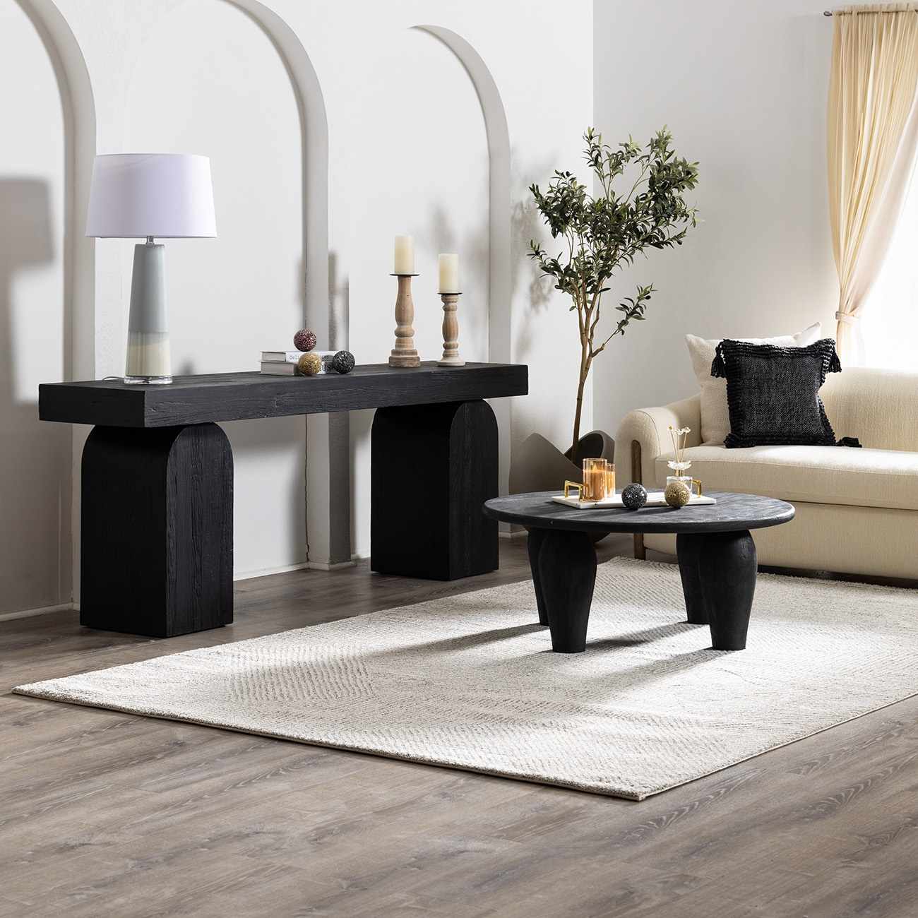 Haven Area Rug  High Pile  Machine Woven  Cream/Gray
