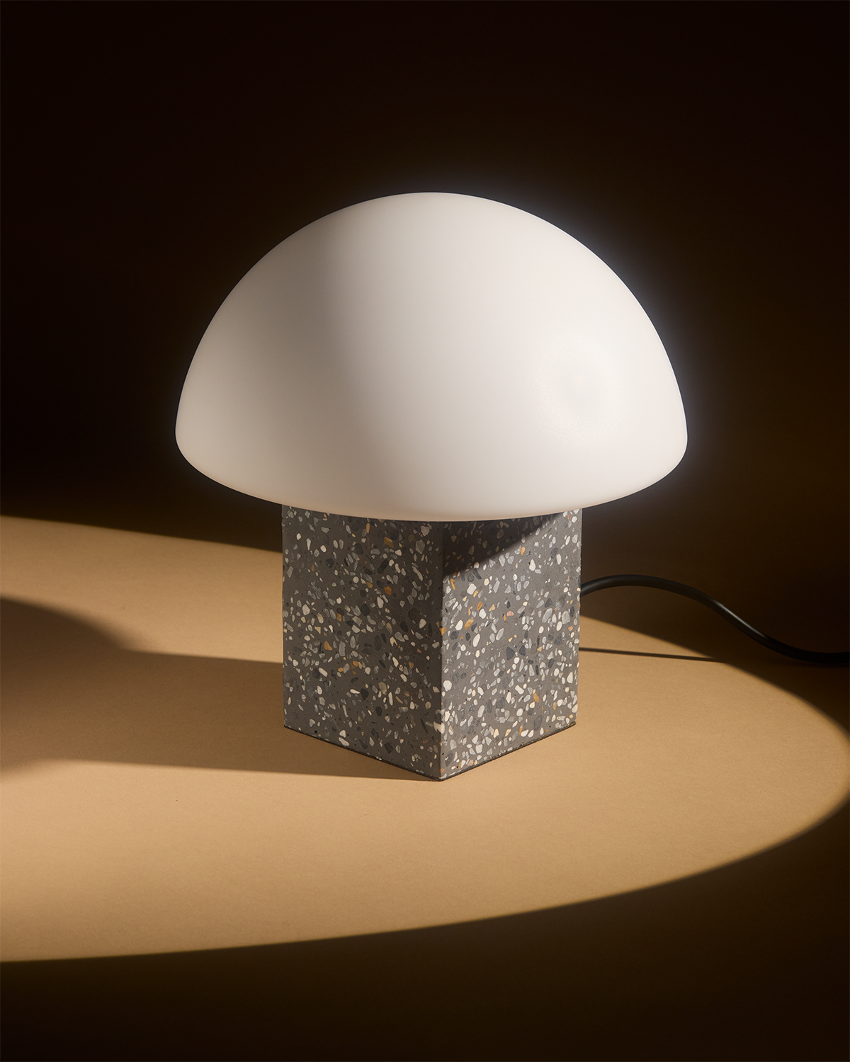 Galen Table Lamp | Terrazzo Base, Frosted Glass Shade