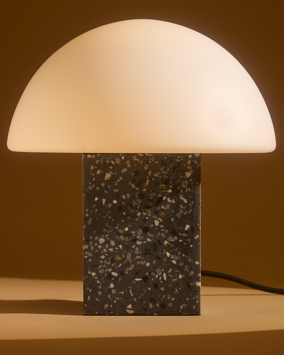 Galen Table Lamp | Terrazzo Base, Frosted Glass Shade