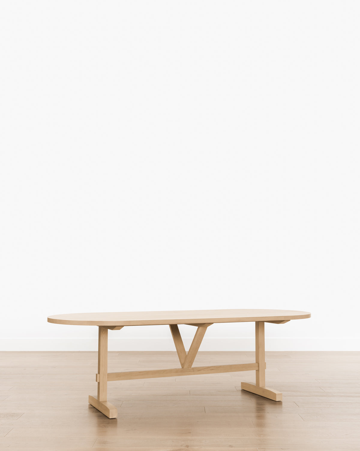 Bello Oval Dining Table  Kiln-Dried White Oak, Architectural Shape