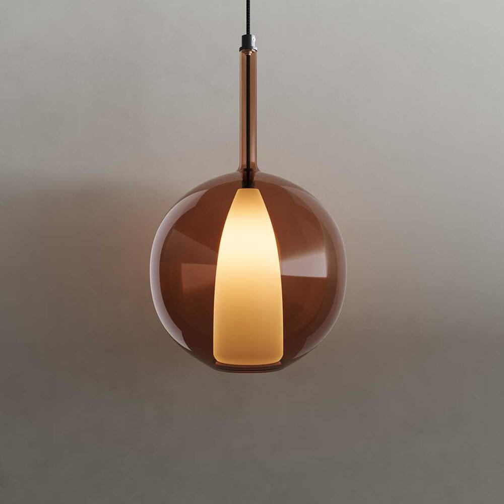 Bela Glass Pendant Light | Dimmable, 150cm Textile Cable
