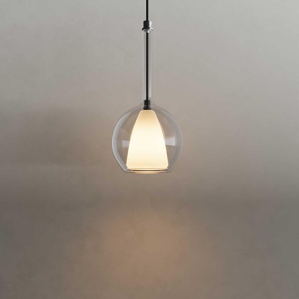 Bela Glass Pendant Light | Dimmable, 150cm Textile Cable