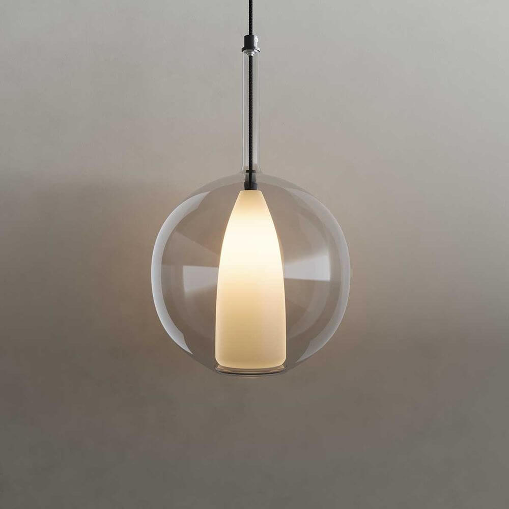 Bela Glass Pendant Light | Dimmable, 150cm Textile Cable
