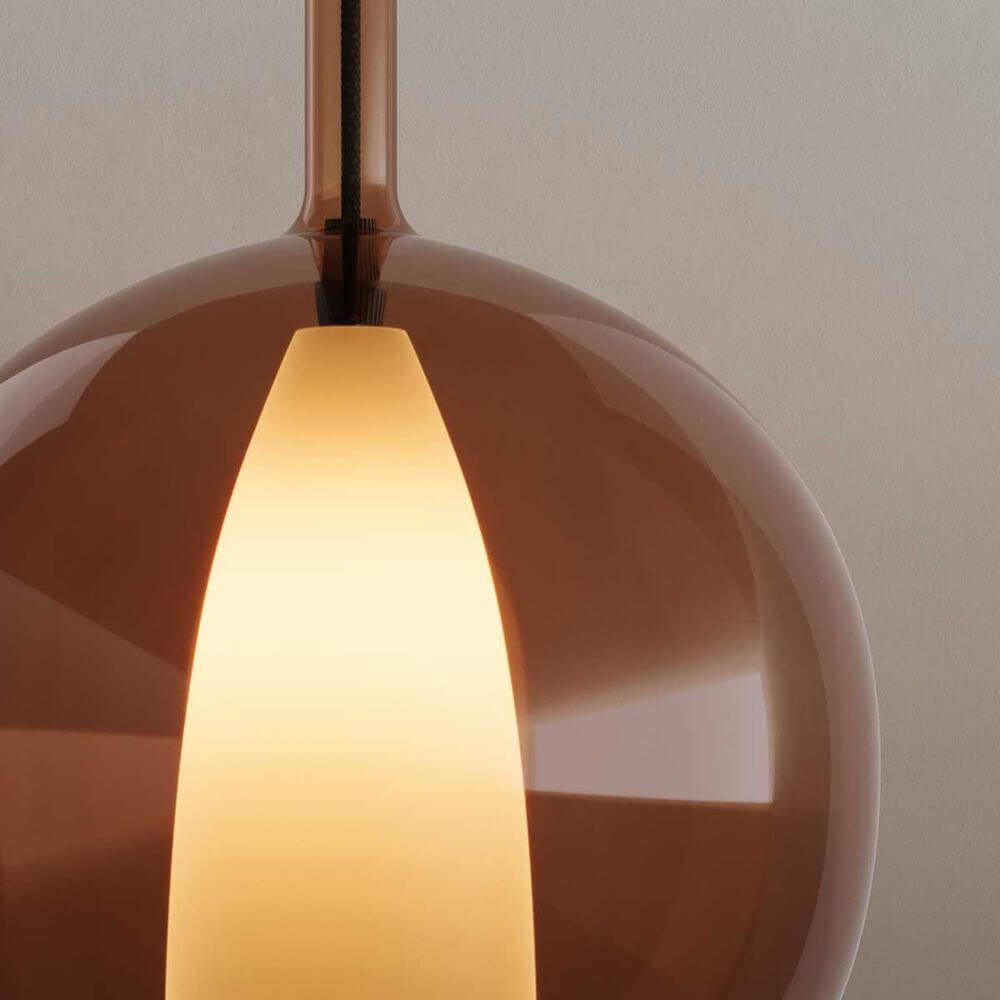 Bela Glass Pendant Light | Dimmable, 150cm Textile Cable