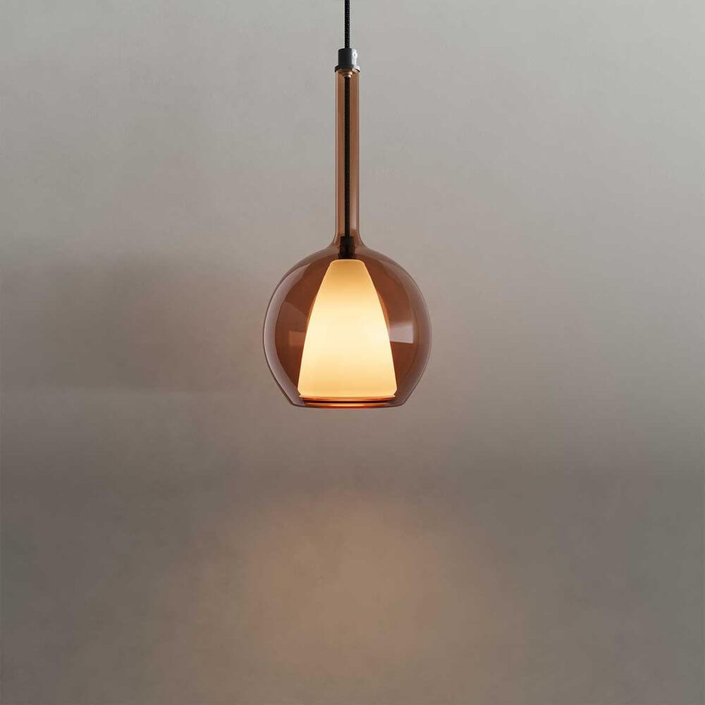 Bela Glass Pendant Light | Dimmable, 150cm Textile Cable