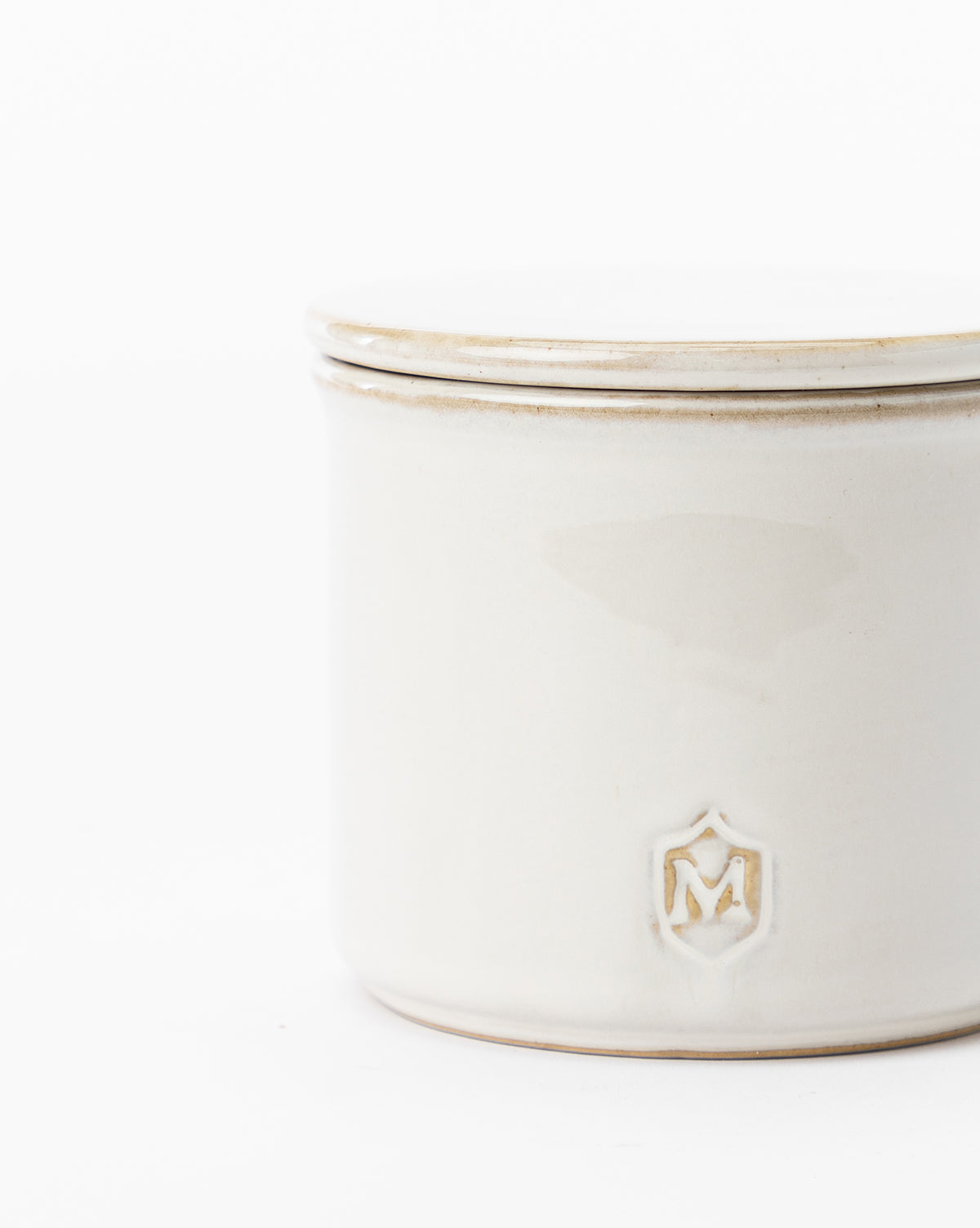 Bela Stoneware Salt Cellar  Glazed Cream Finish