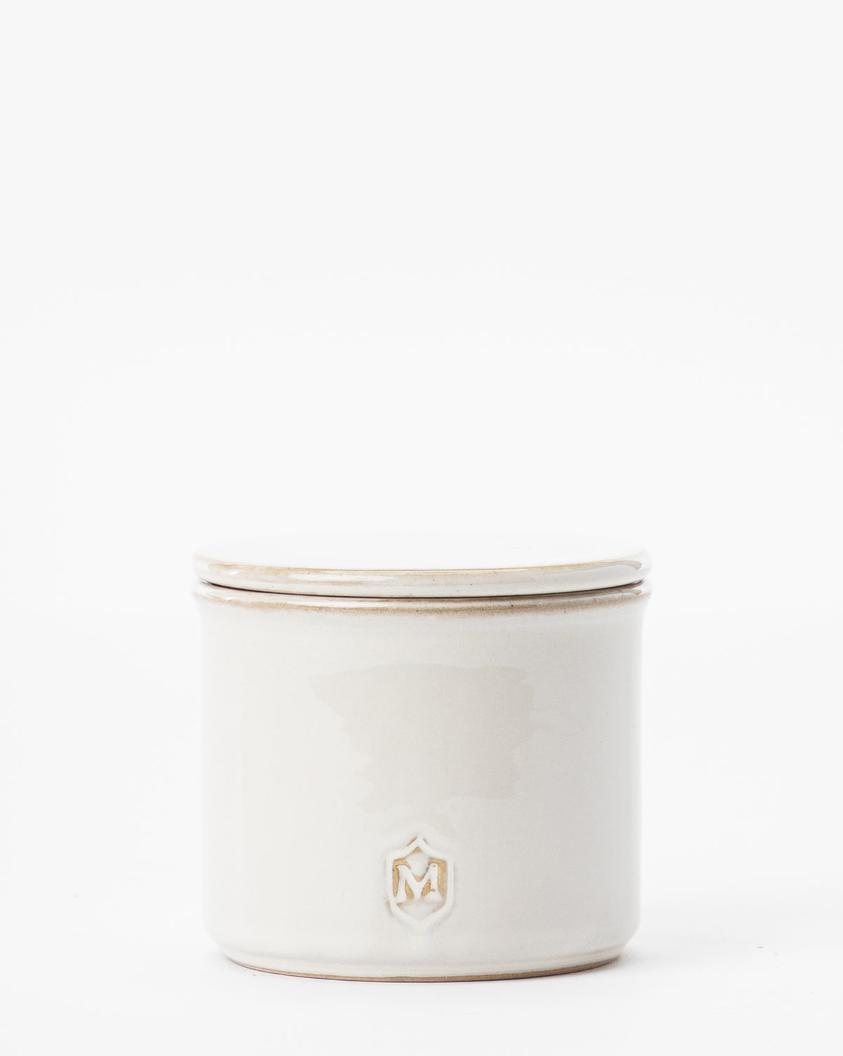 Bela Stoneware Salt Cellar  Glazed Cream Finish