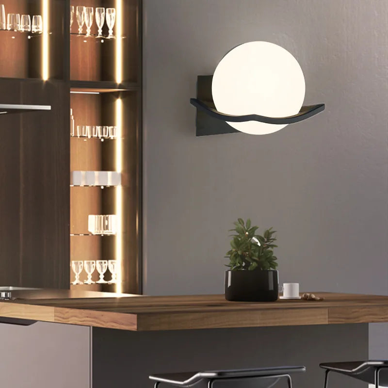 Mira Wall Light | Modern Opal Glass Globe Sconce