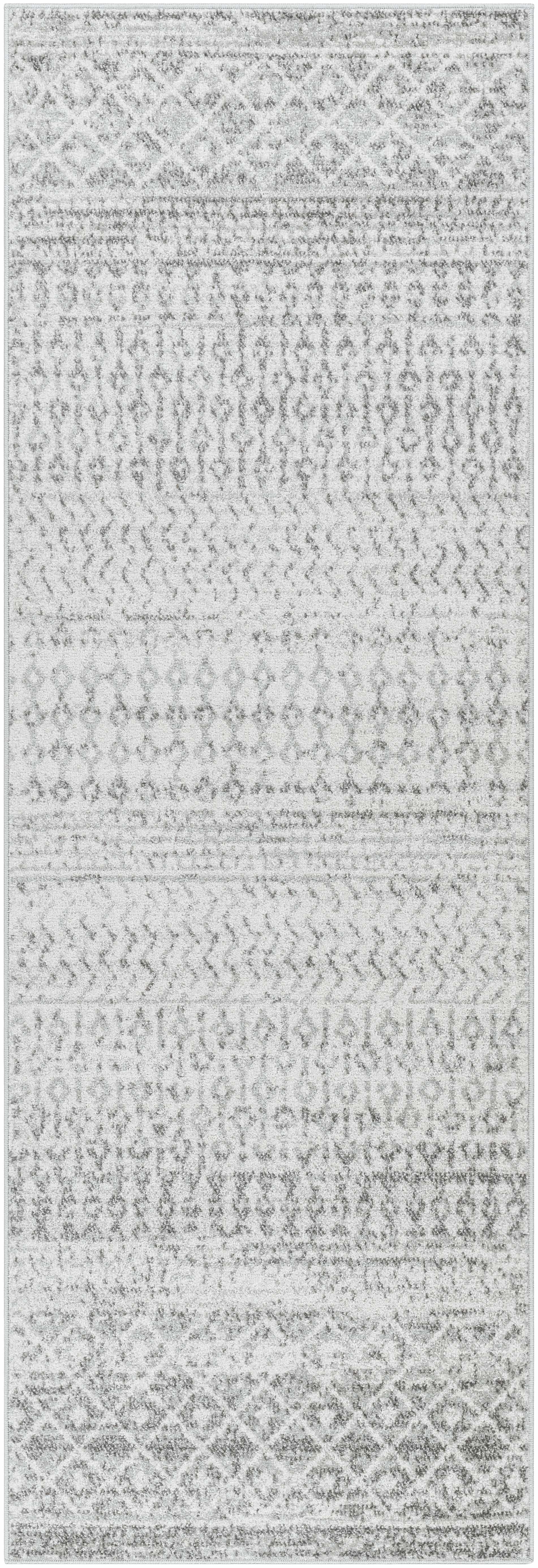 Bello Area Rug  Gray Trellis Pattern  Medium Pile Polypropylene
