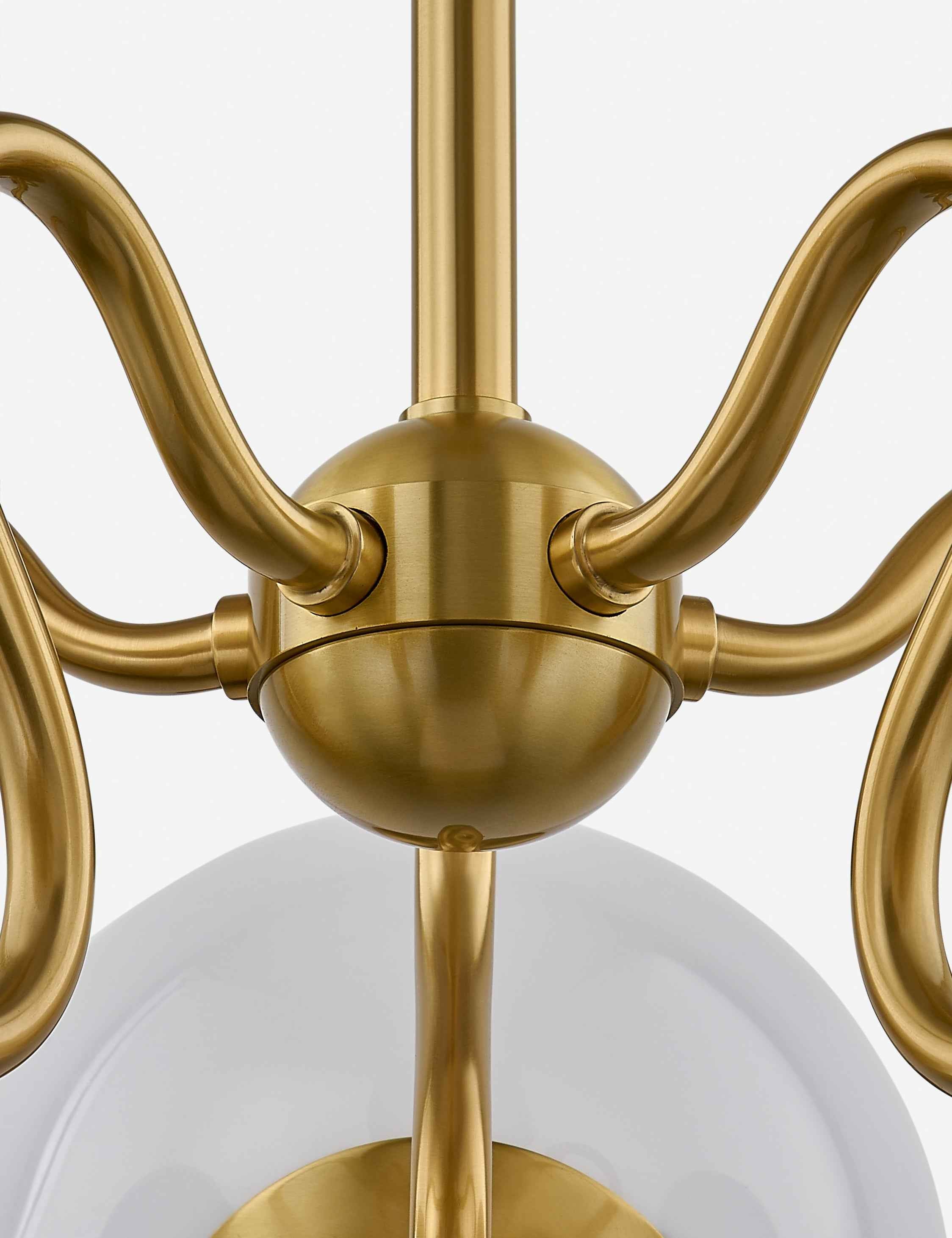 Juno Chandelier | Midcentury Italian, Opal Globe Shades