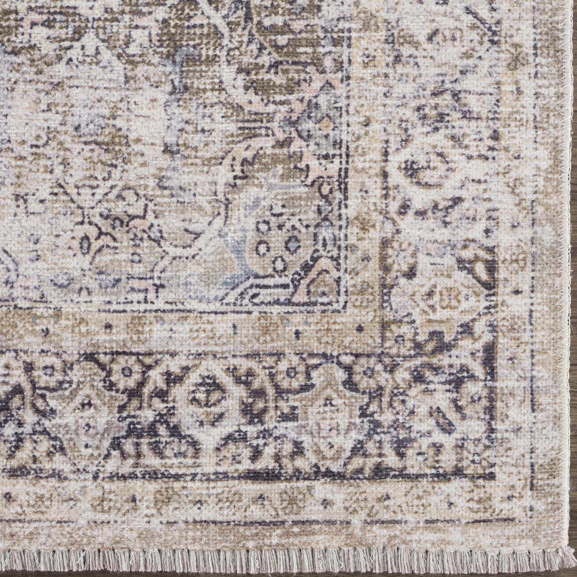 Olivio Washable Area Rug  Vintage Design, Soft Polyester