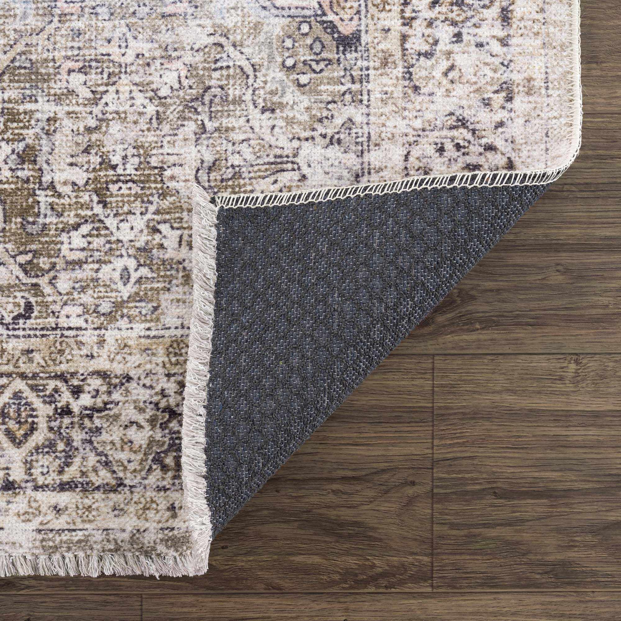 Olivio Washable Area Rug  Vintage Design, Soft Polyester