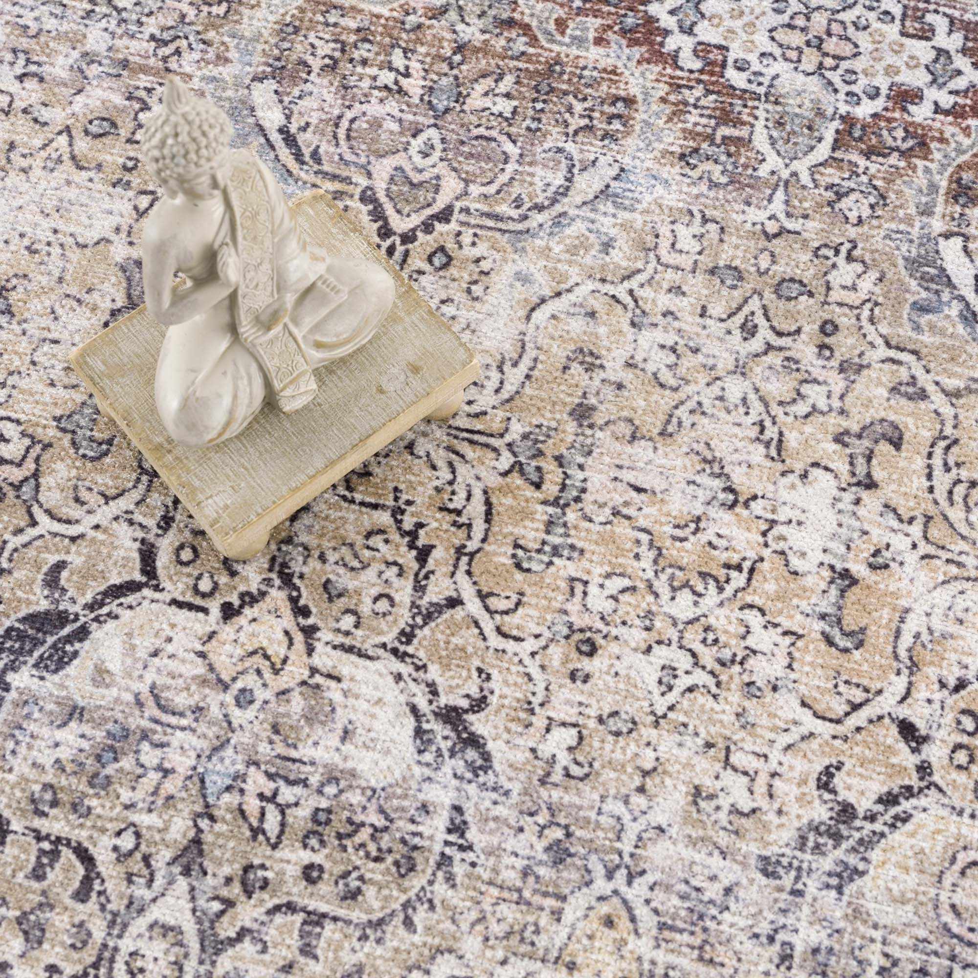 Olivio Washable Area Rug  Vintage Design, Soft Polyester
