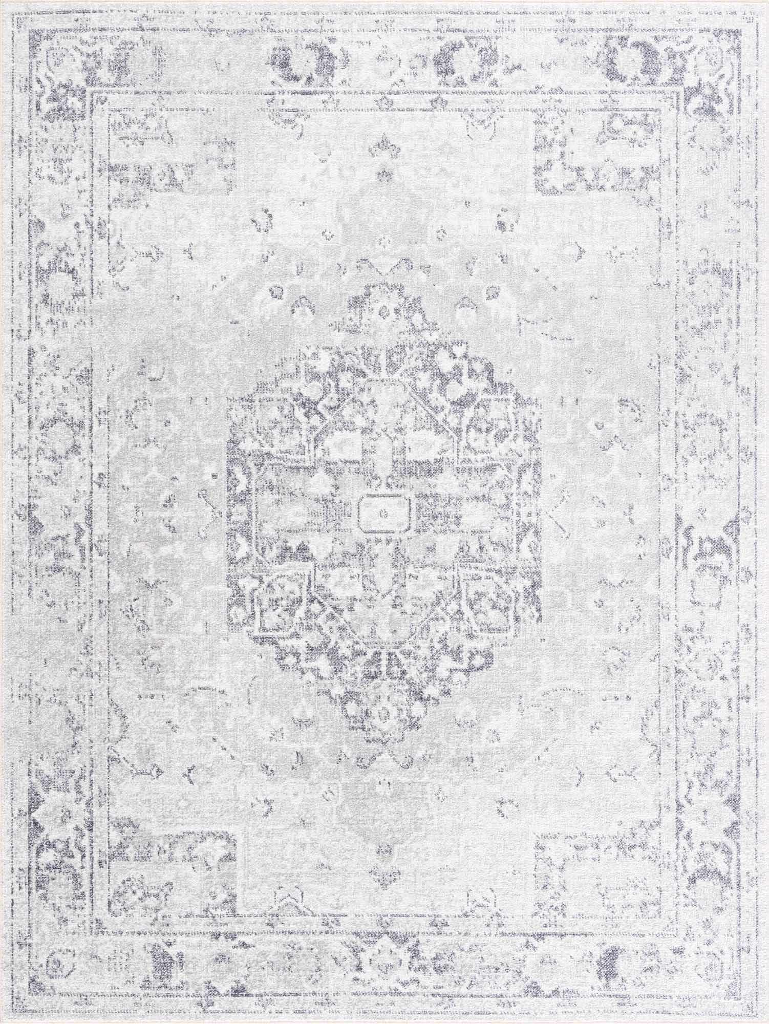 Alma Washable Rug  Traditional  Medium Pile  Antrasit
