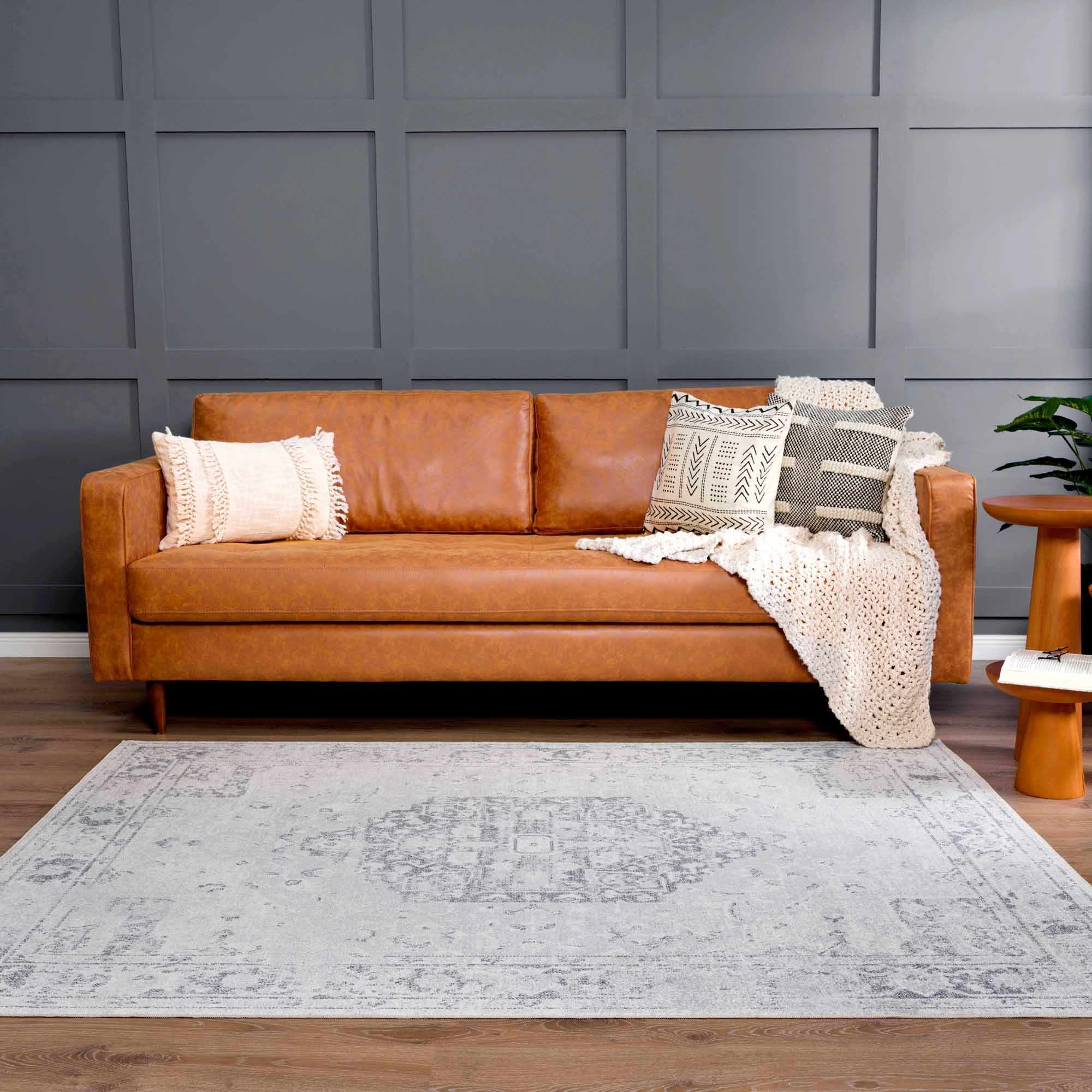 Alma Washable Rug  Traditional  Medium Pile  Antrasit
