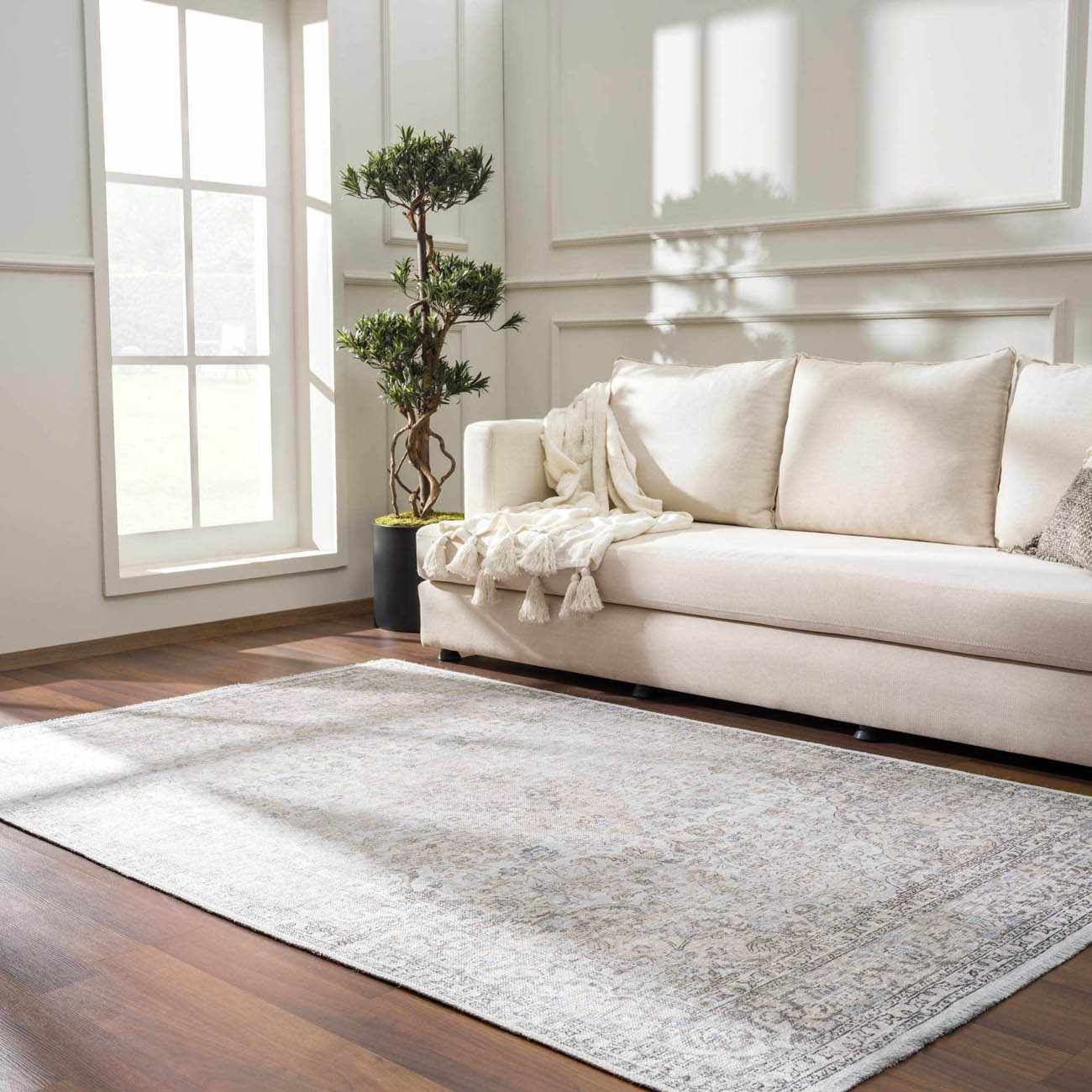 Bela Washable Area Rug  Durable Polyester, Stain-Resistant