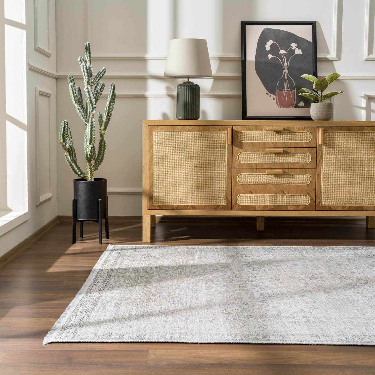Bela Washable Area Rug  Durable Polyester, Stain-Resistant