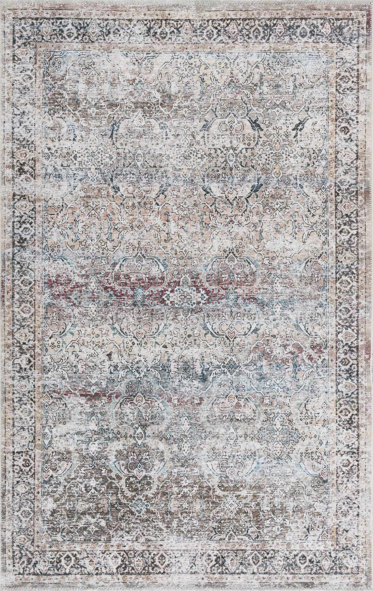Olivio Washable Area Rug  Vintage Design, Soft Polyester