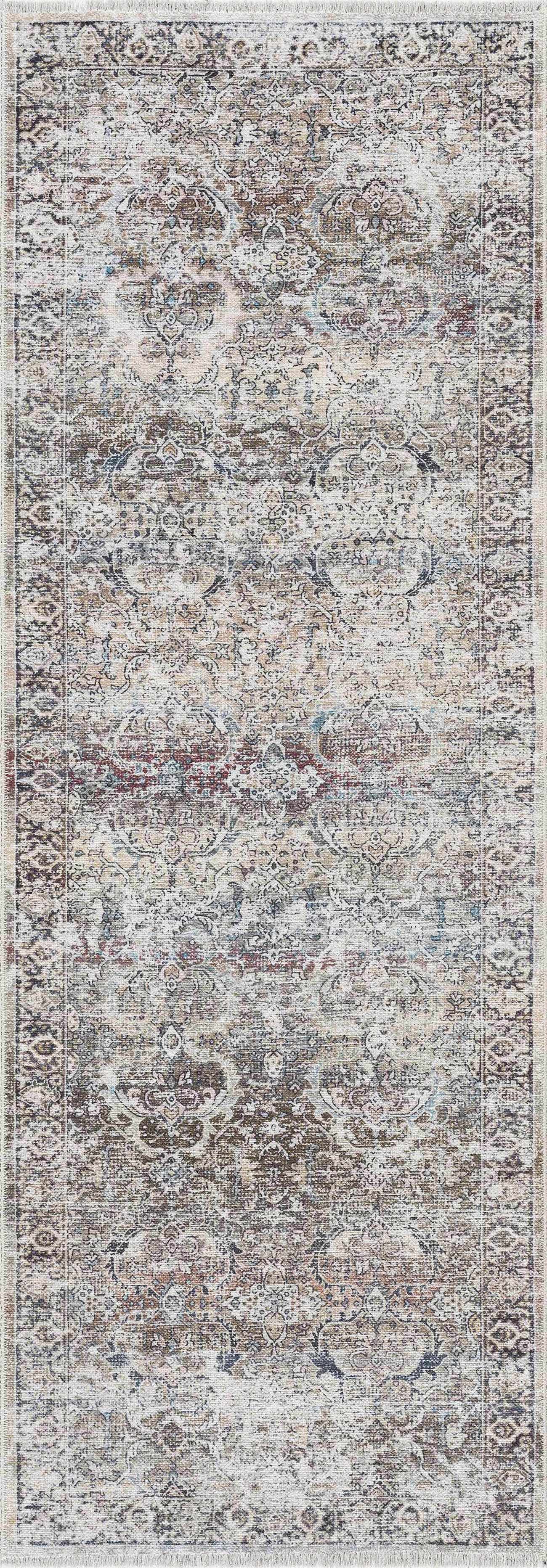 Olivio Washable Area Rug  Vintage Design, Soft Polyester