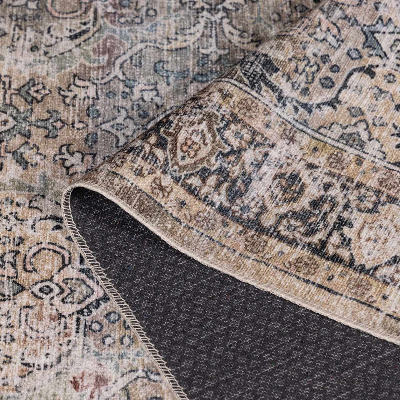 Olivio Washable Area Rug  Vintage Design, Soft Polyester
