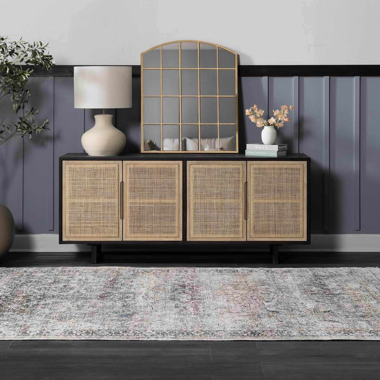 Olivio Washable Area Rug  Vintage Design, Soft Polyester