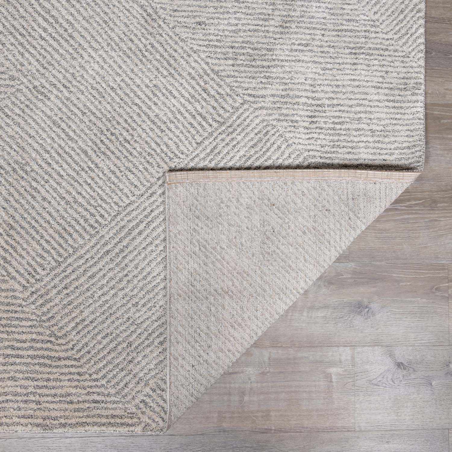 Haven Area Rug  High Pile  Machine Woven  Cream/Gray