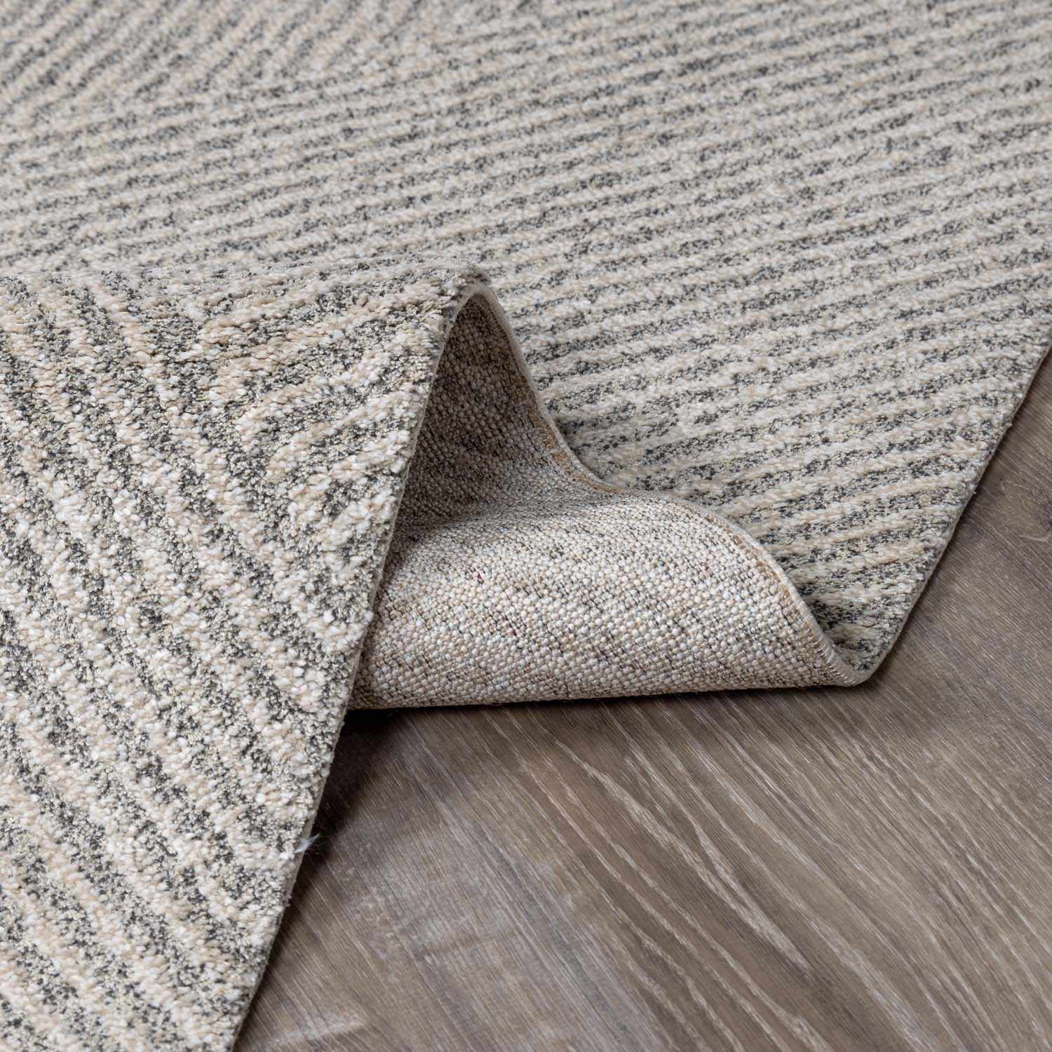 Haven Area Rug  High Pile  Machine Woven  Cream/Gray