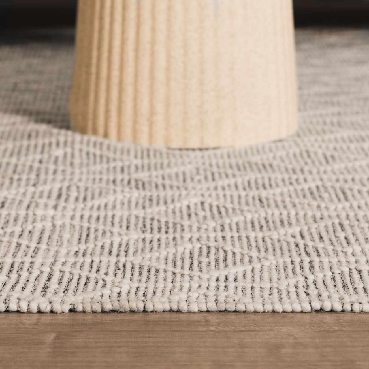 Cora Area Rug Hand Woven 65% Wool Black White Bohemian Style