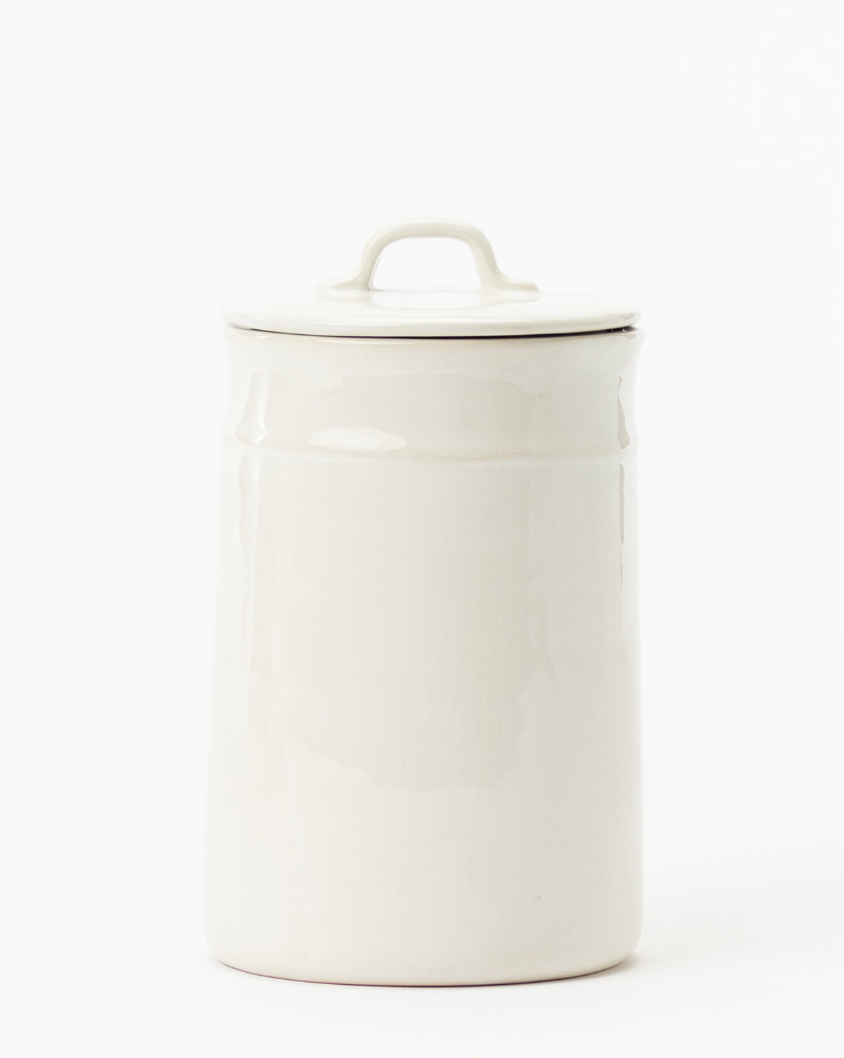 Bela Ceramic Canister  Modern Design, Creamy White Finish