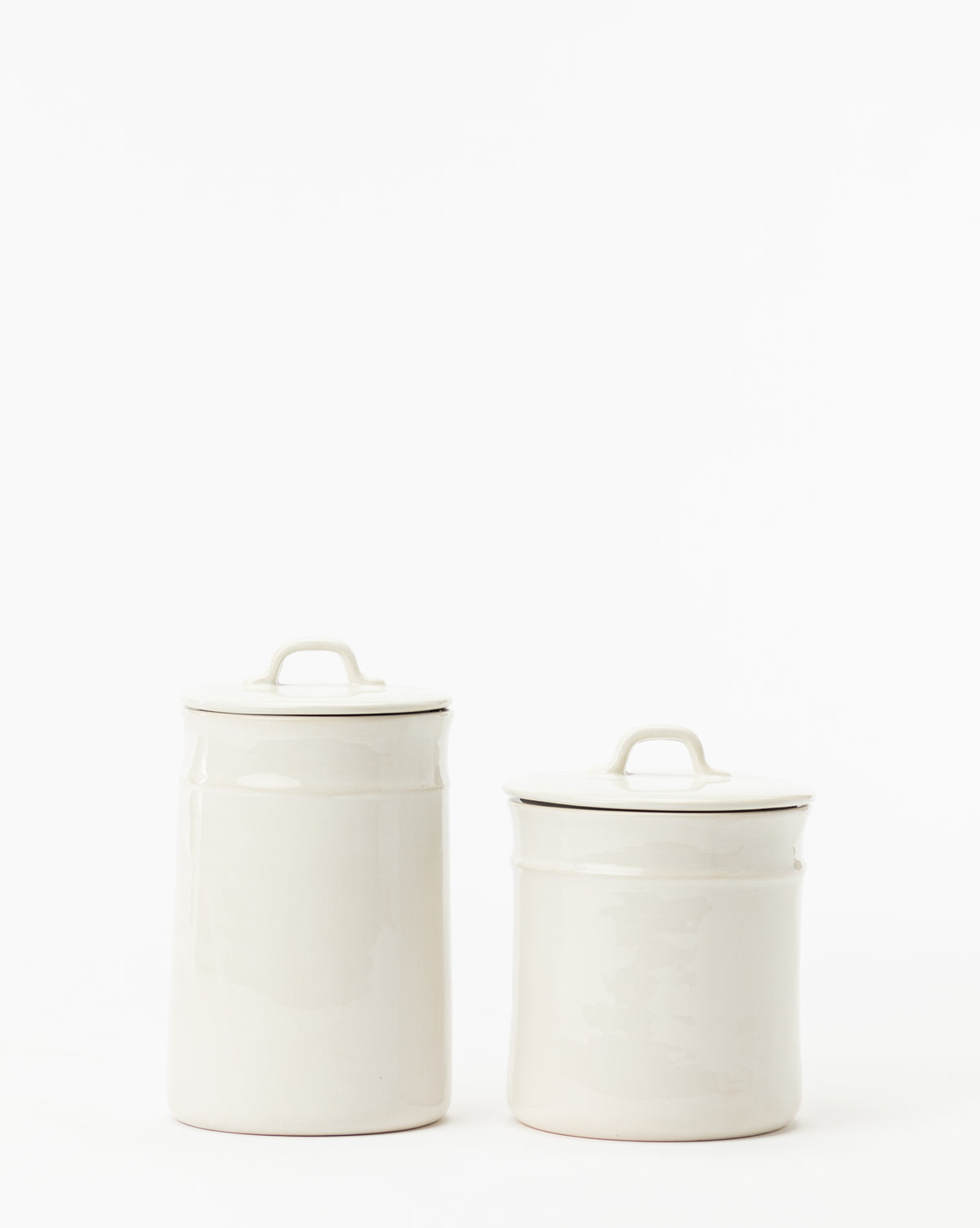 Bela Ceramic Canister  Modern Design, Creamy White Finish