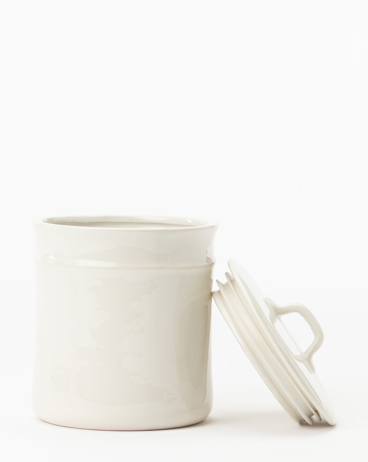 Bela Ceramic Canister  Modern Design, Creamy White Finish