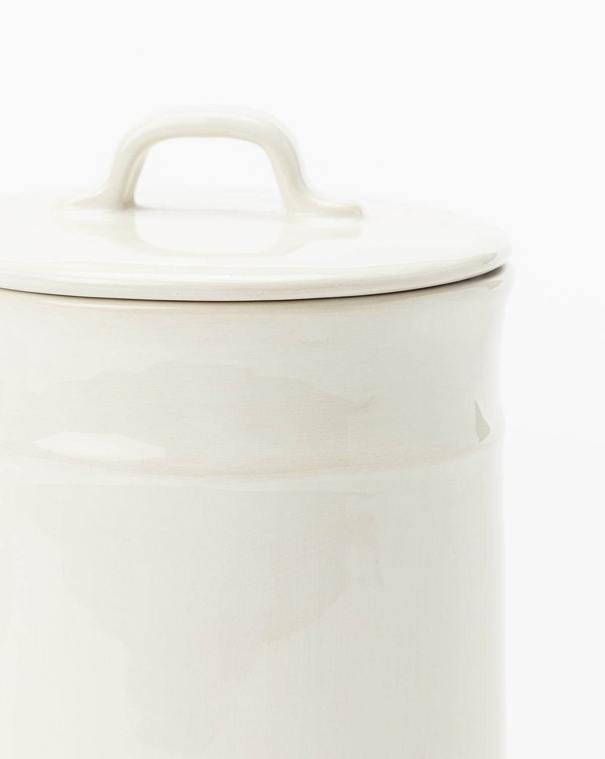Bela Ceramic Canister  Modern Design, Creamy White Finish