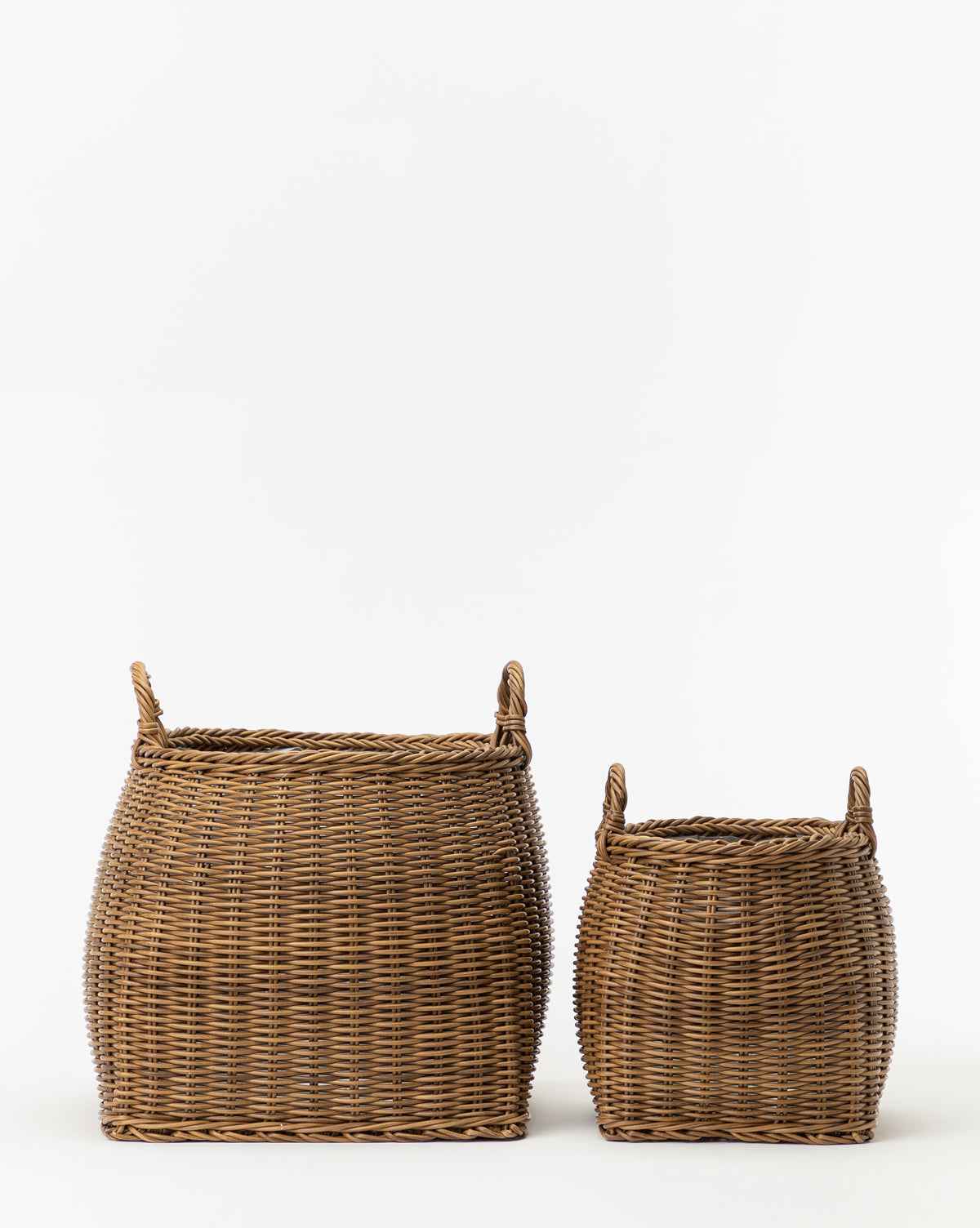 Bela Handled Planter Basket  Intricately Woven Poly-Rattan