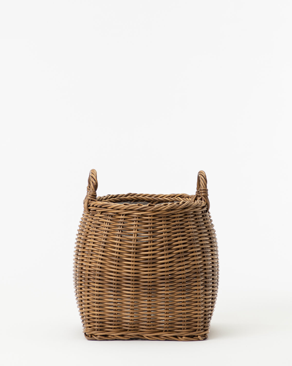Bela Handled Planter Basket  Intricately Woven Poly-Rattan