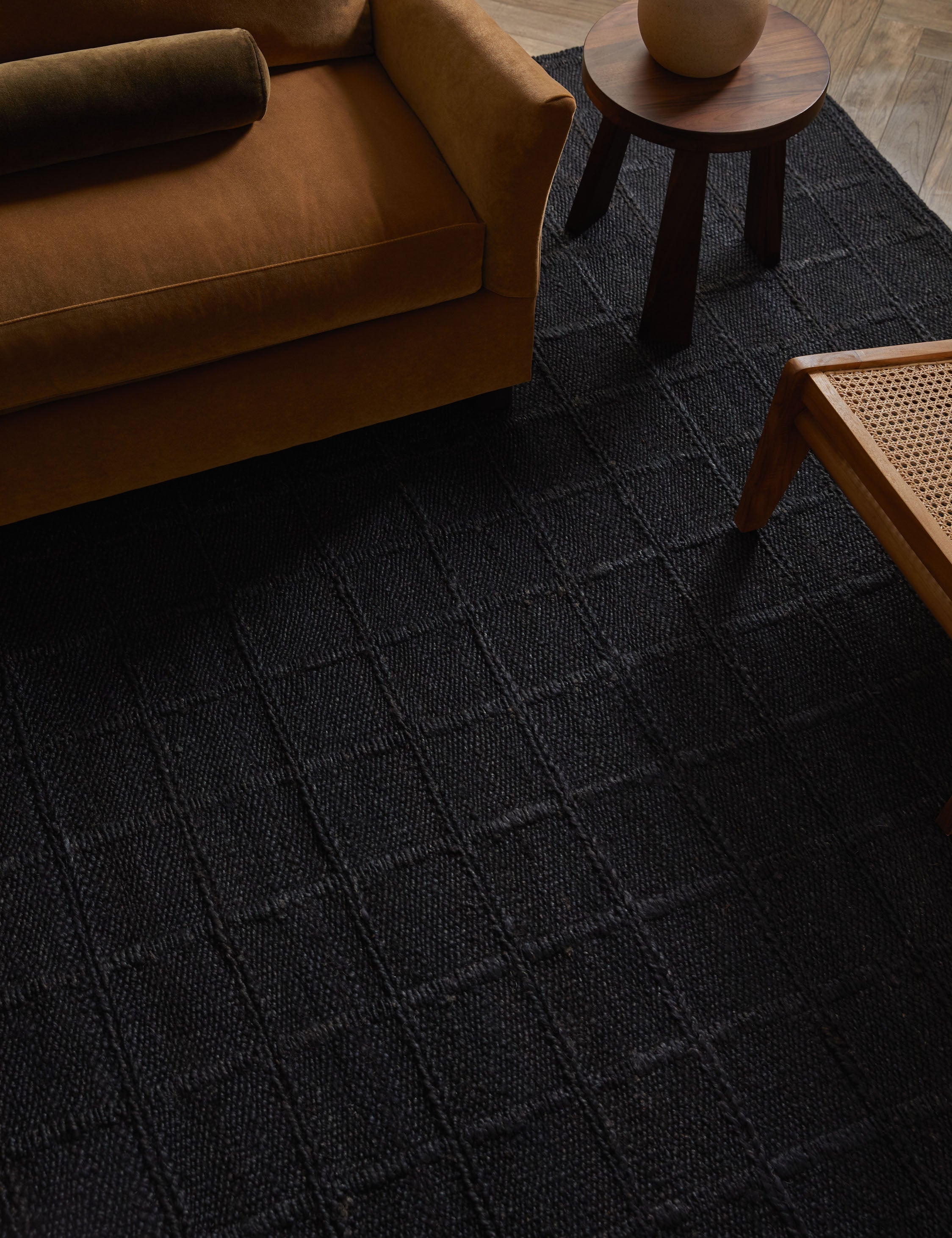 Haven Jute Rug | Textured Grid Design, Luxe Earth Tones