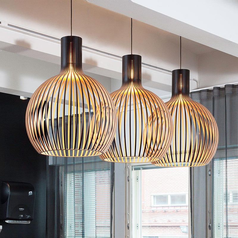 Bela Pendant Light | Handcrafted Natural Wood, Adjustable Height