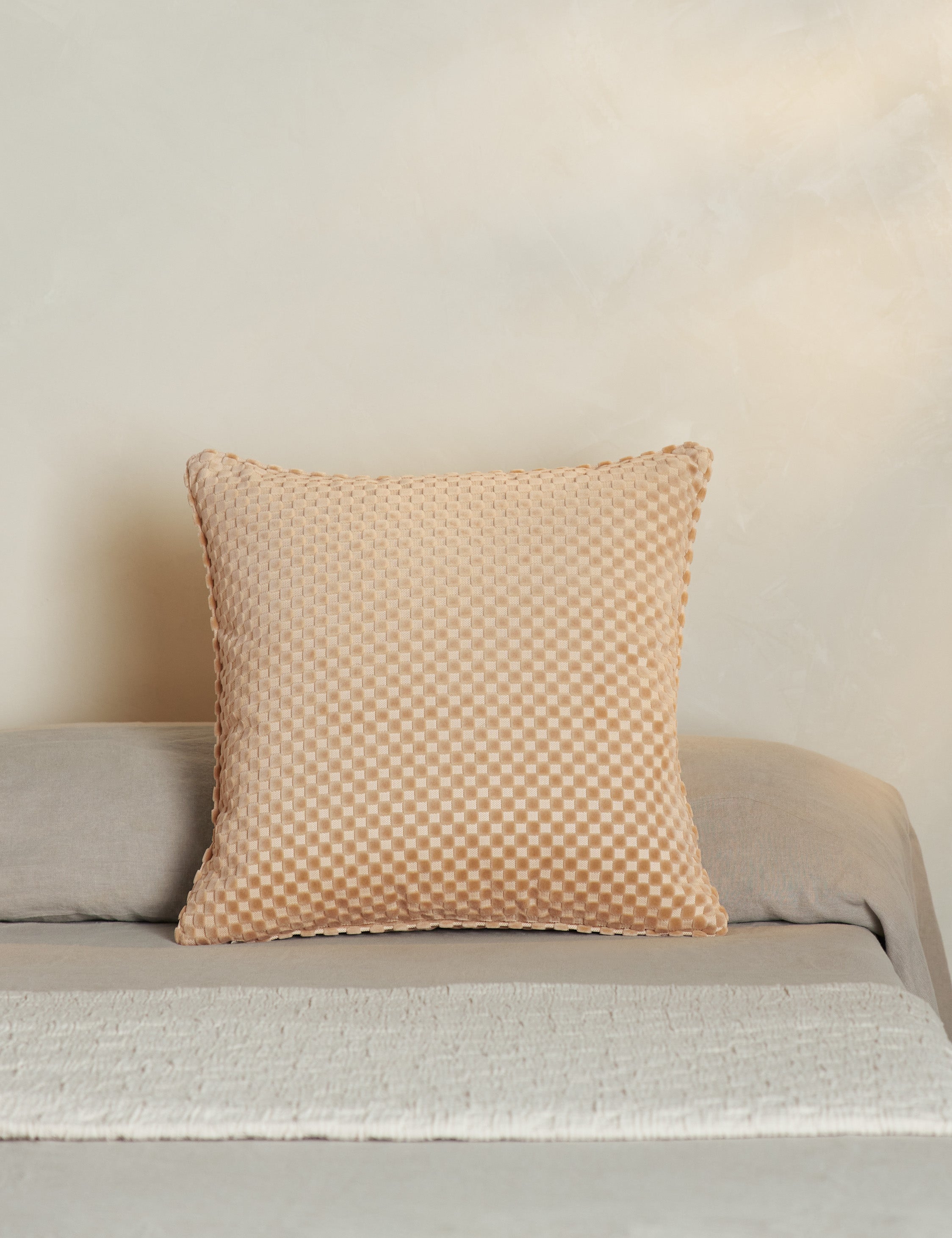 Bello Velvet Pillow | High-Low Checker Pattern, Textural Design