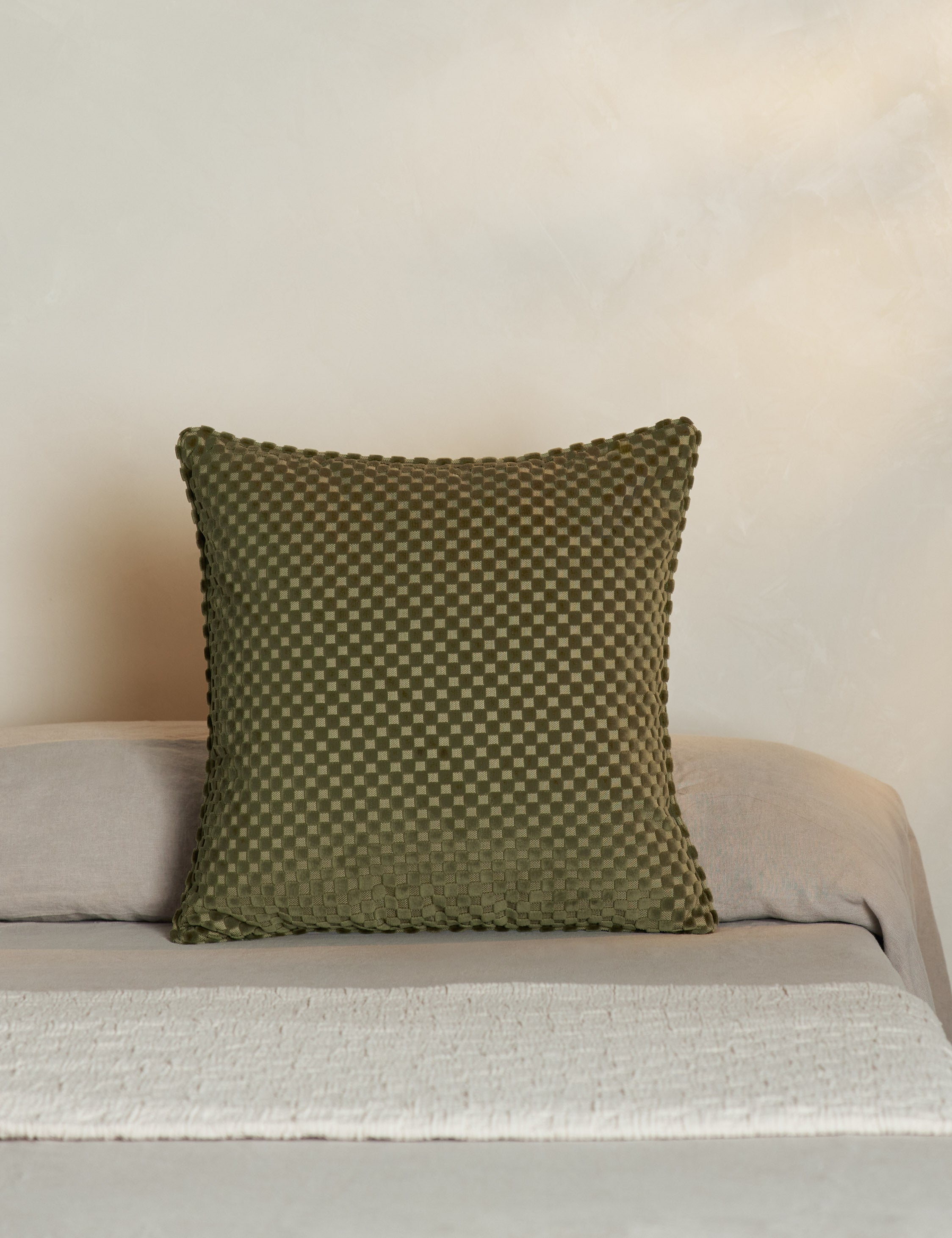 Bello Velvet Pillow | High-Low Checker Pattern, Textural Design