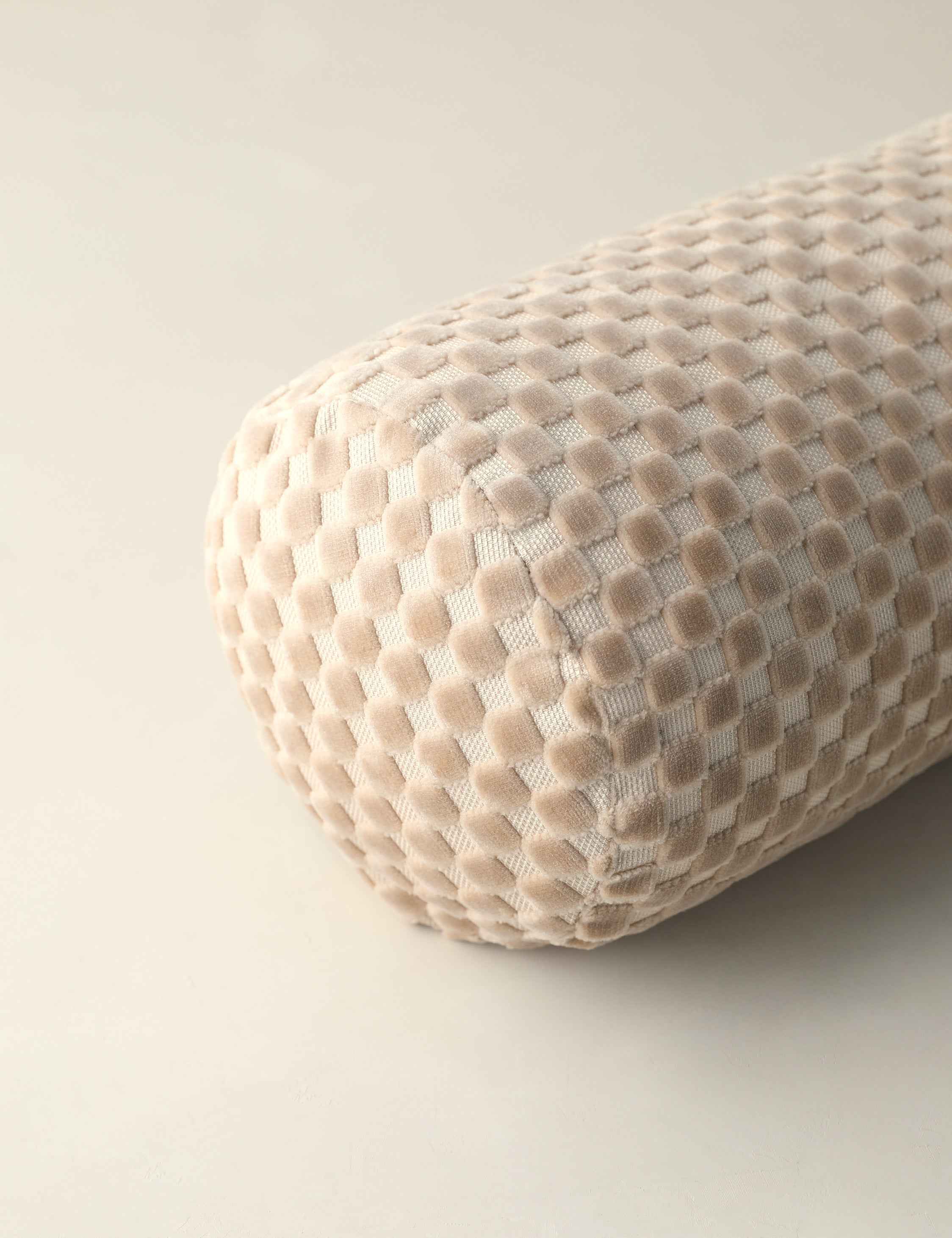 Bello Bolster Pillow | Hi-Lo Checker Velvet, Oversized Accent