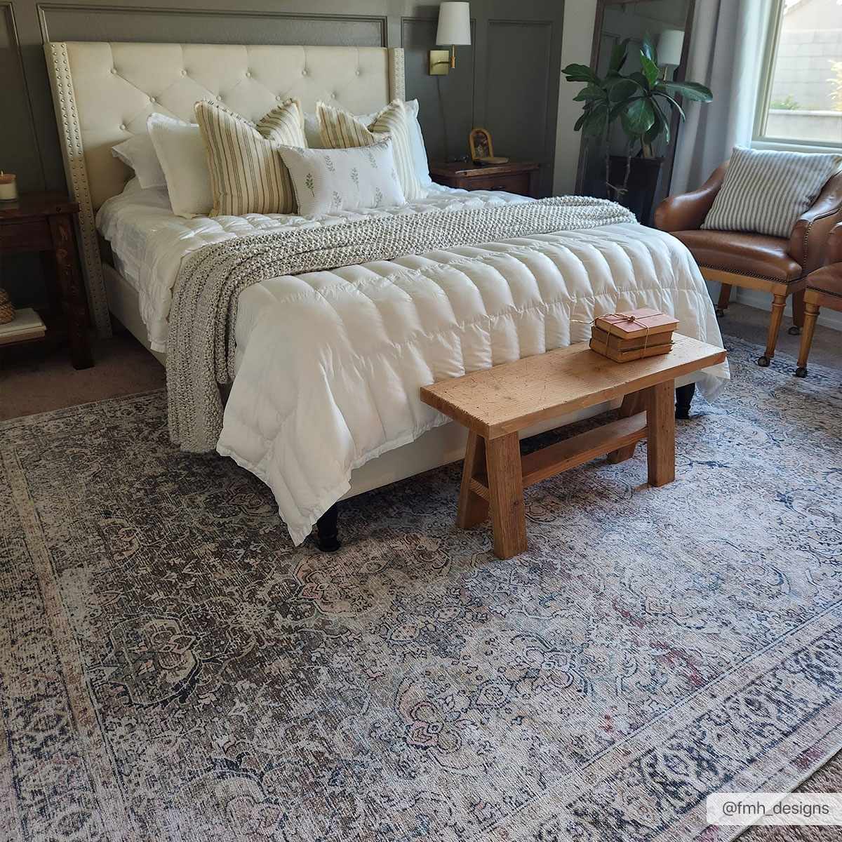 Olivio Washable Area Rug  Vintage Design, Soft Polyester