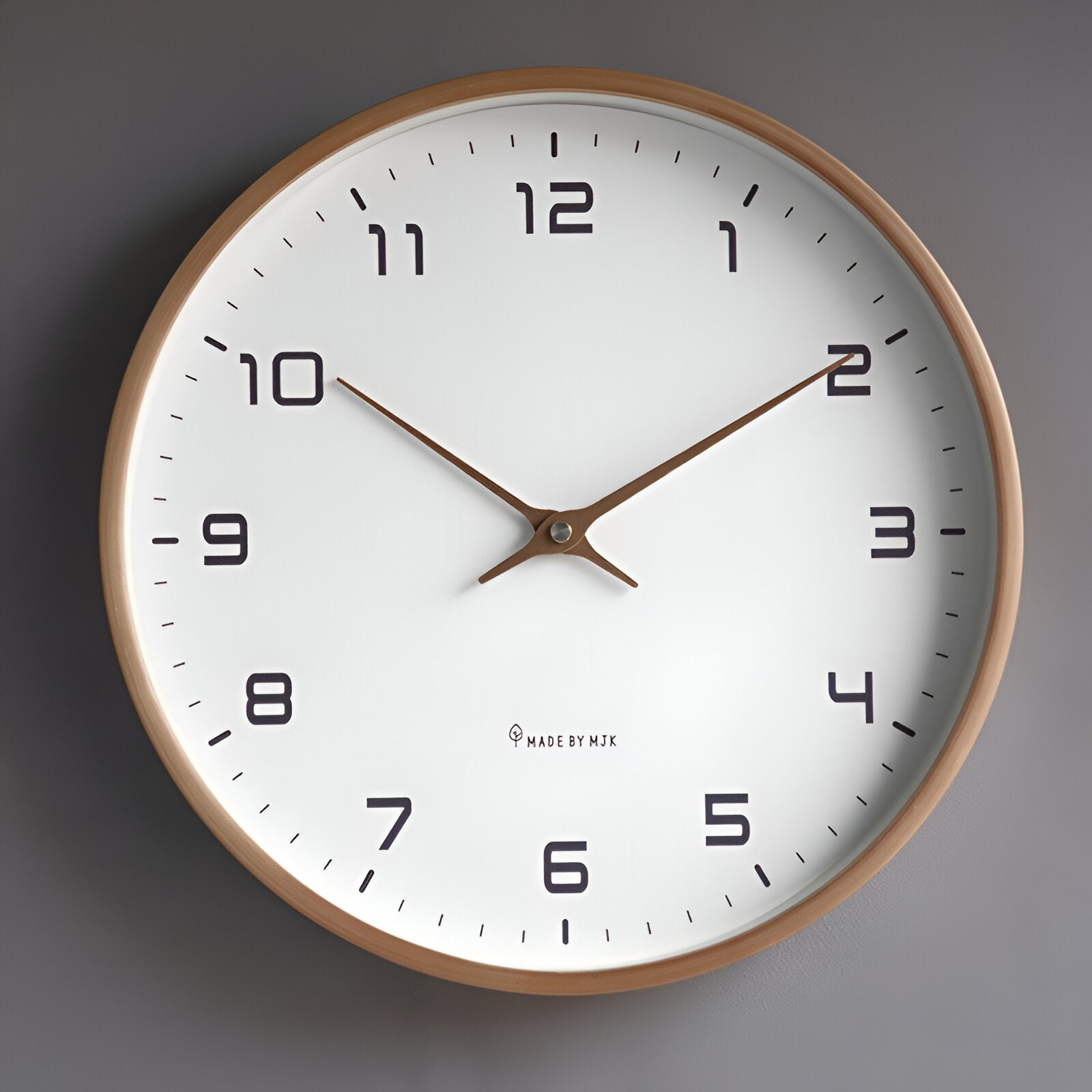 Nori Wall Clock | Silent Quartz, Natural Wood Frame