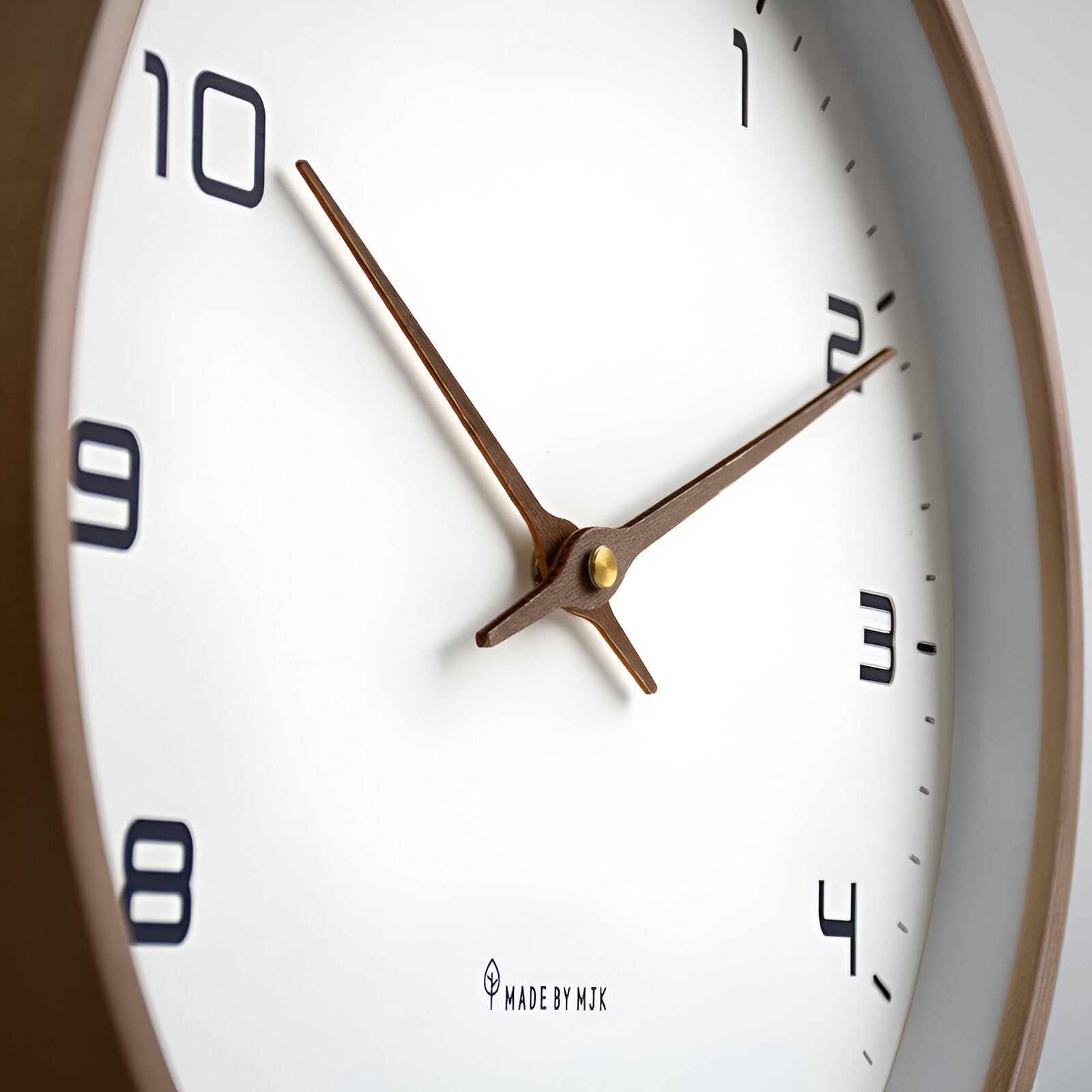 Nori Wall Clock | Silent Quartz, Natural Wood Frame