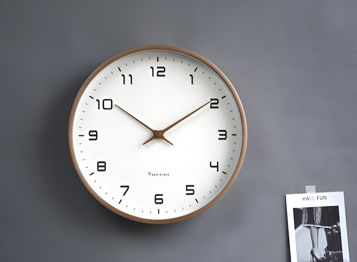 Nori Wall Clock | Silent Quartz, Natural Wood Frame