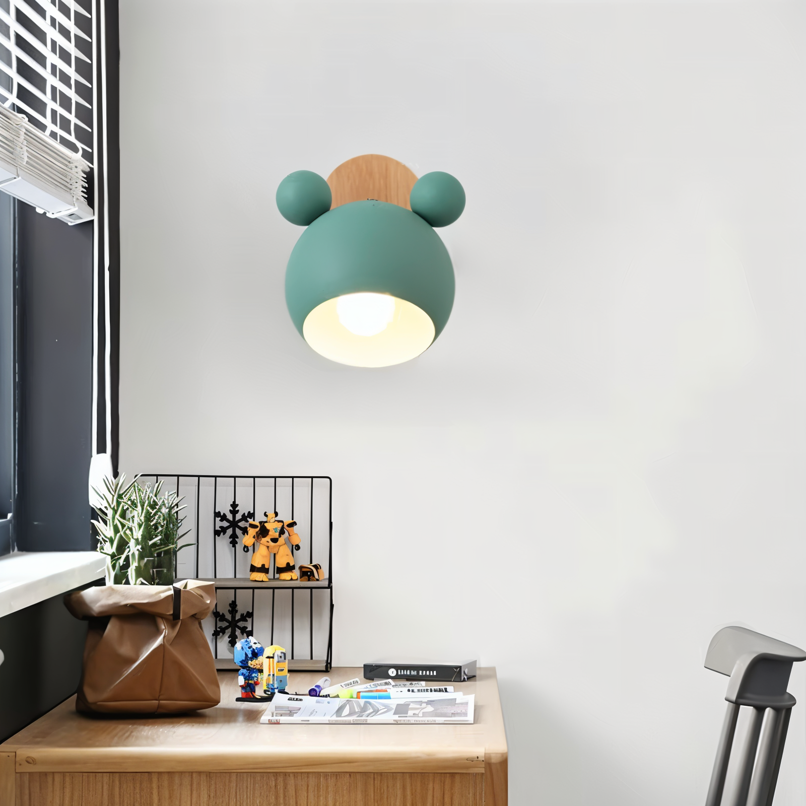 Blinky Wall Lamp | Adjustable Light Direction, Aluminium & Wood