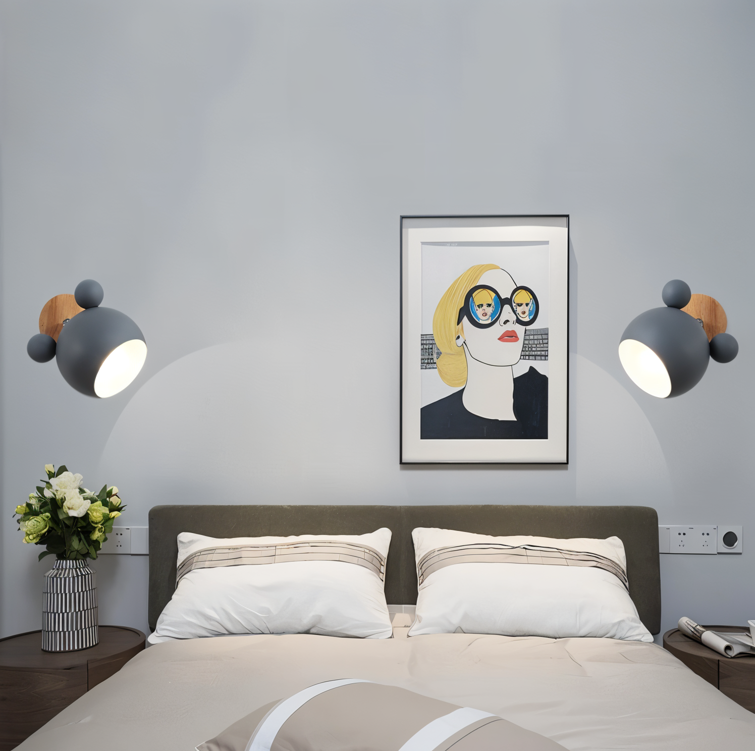 Blinky Wall Lamp | Adjustable Light Direction, Aluminium & Wood